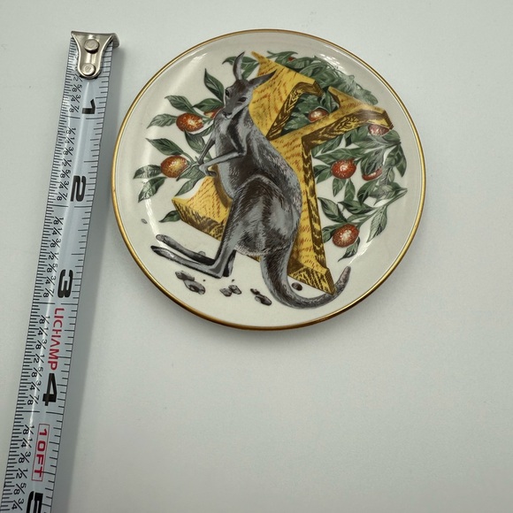 1980s Collectible Franklin Mint Animal Alphabet Mini Plate/Trinket Dish Letter K - Picture 3 of 3